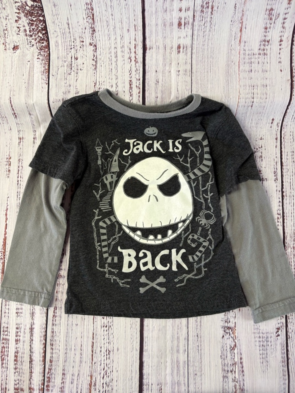 Disney Black & Gray 'Jack Is Back' Long Sleeve Tee